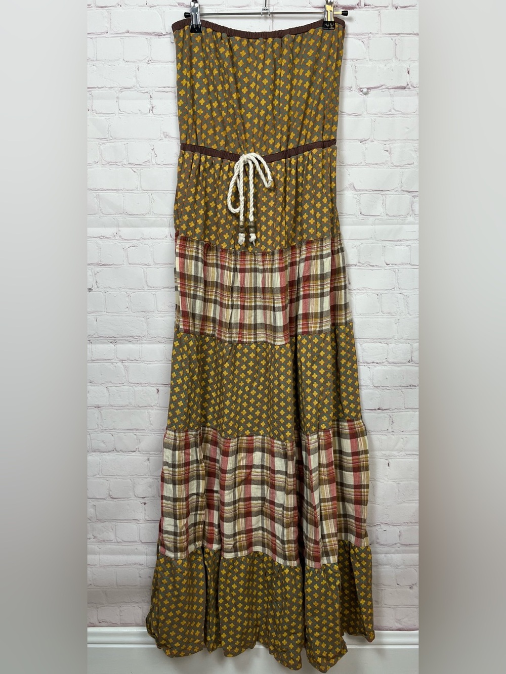 Scrapbook Originals Boho Cottagecore Strapless Maxi Dress